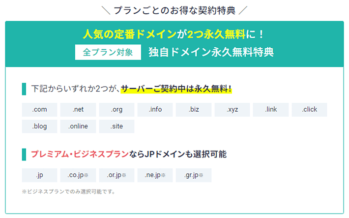 エックスサーバーの契約者は人気ドメインが2つ永久無料に